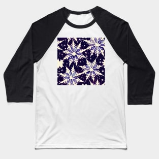 Watercolor Christmas Winter Snowflakes Baseball T-Shirt